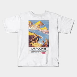 Ilfracombe, Devon - Vintage Railway Travel Poster - 1950s Kids T-Shirt